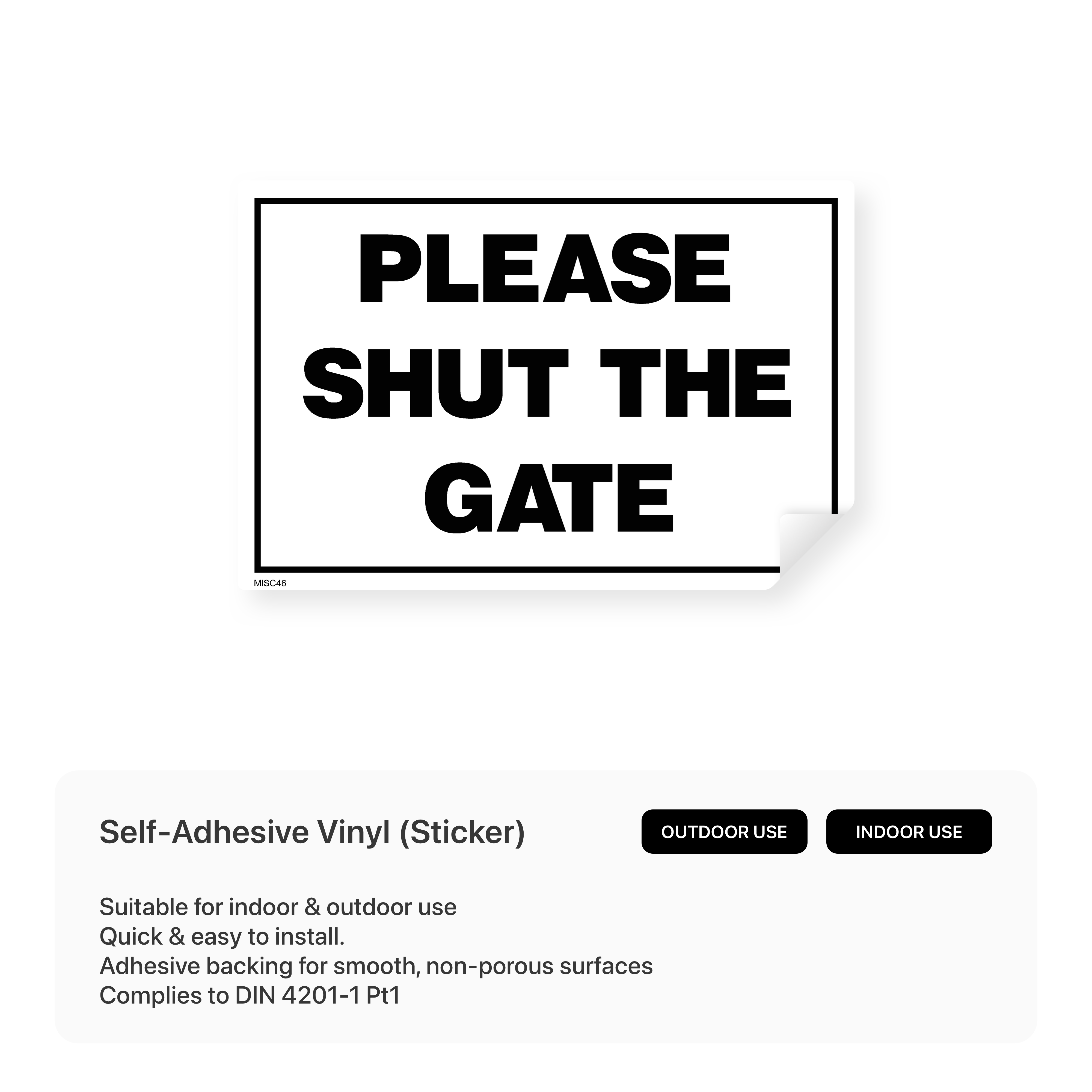 Please shut the gate sign