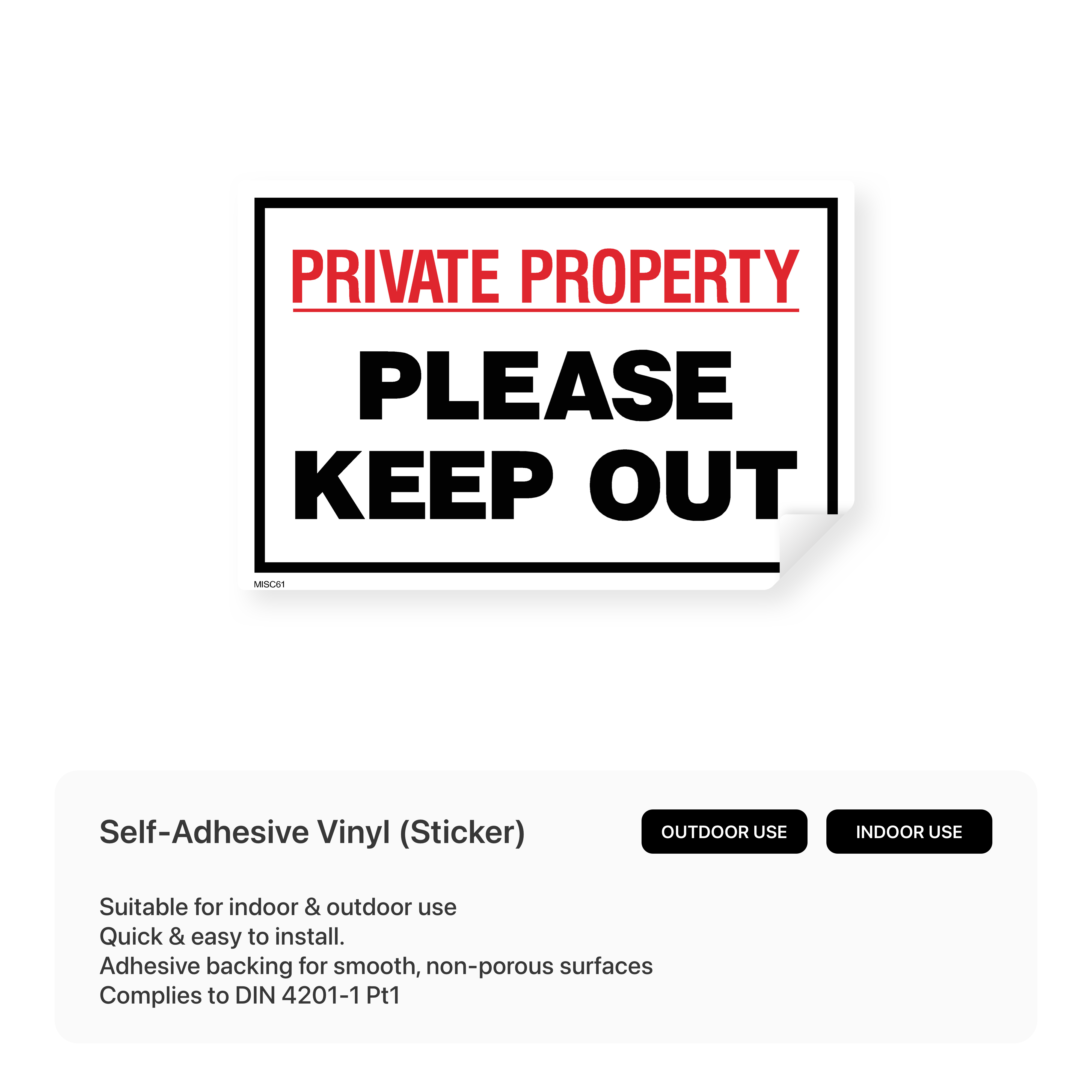 Private property sign