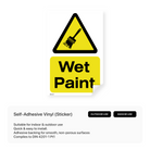 Sign warning of wet paint.