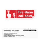 Sign indicating a fire alarm call point.