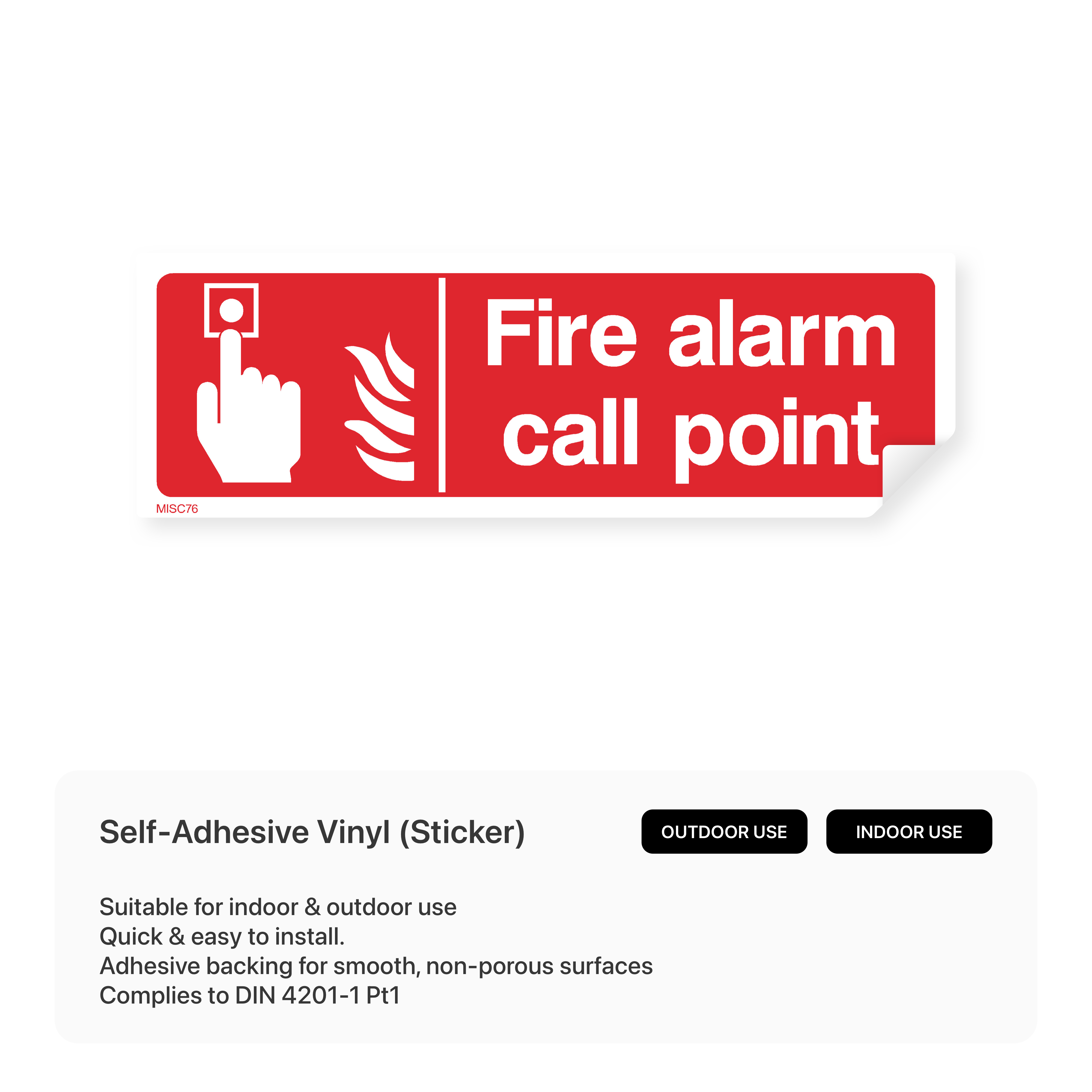 Sign indicating a fire alarm call point.