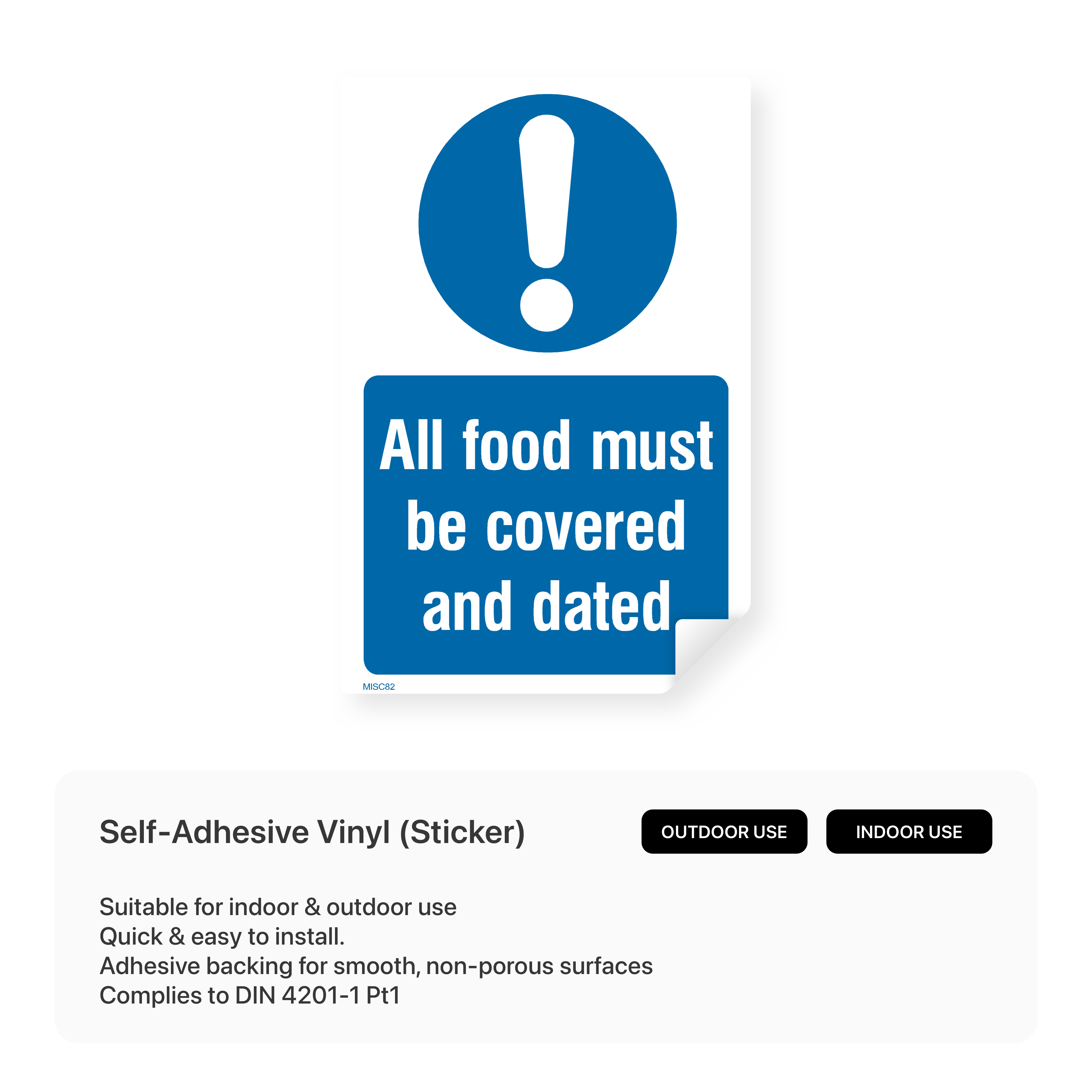 Sign instructing to cover and date all food.