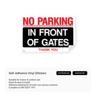 No parking in front of gates sign