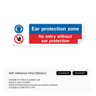 Ear protection zone sign: no entry without ear protection