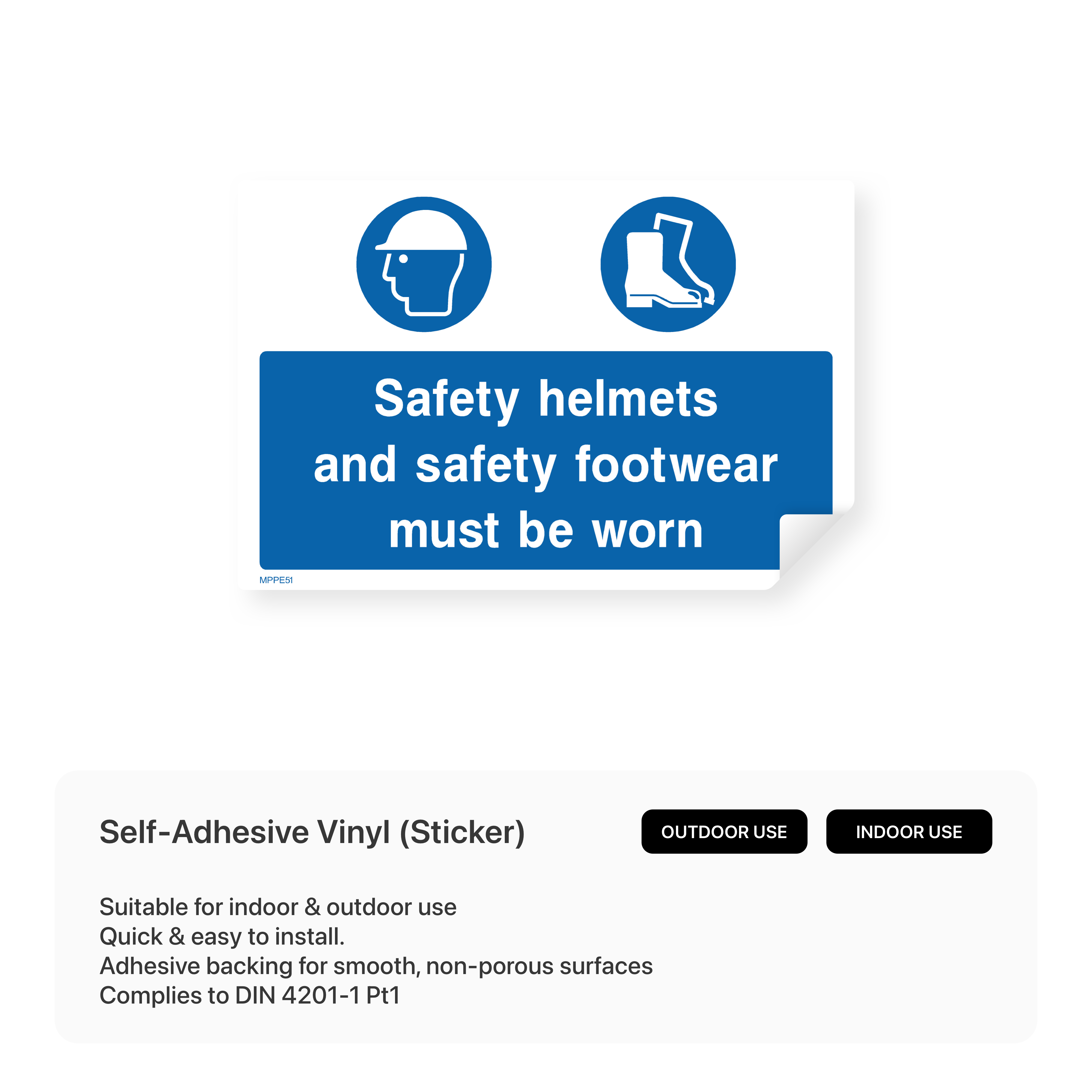 "Safety helmets and safety footwear must be worn" landscape safety sign