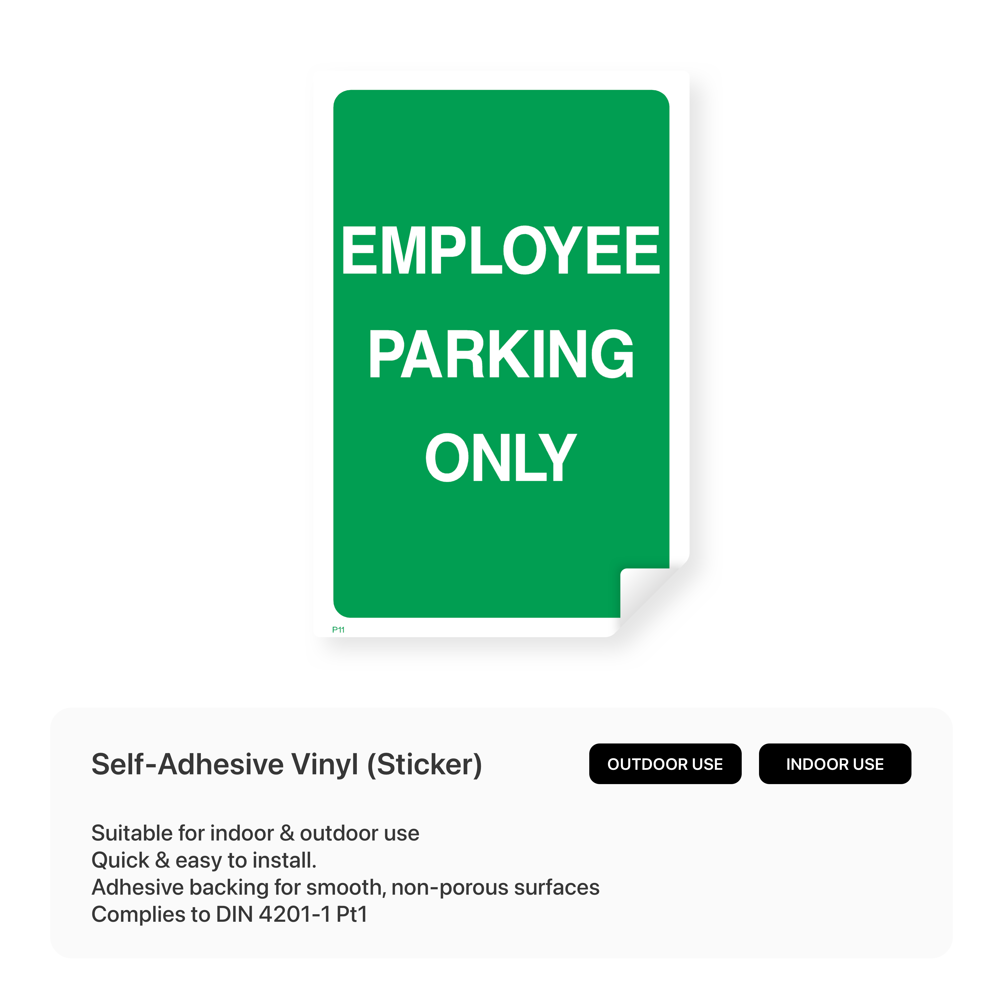 "Employee parking only" portrait sign