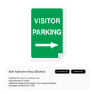 "Visitor parking (arrow right)" portrait sign