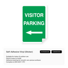 "Visitor parking (arrow left)" portrait sign