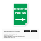 "Reserved parking (arrow right)" portrait sign