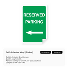 "Reserved parking (arrow left)" portrait sign