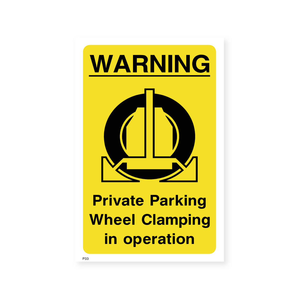 Private Parking Wheel Clamping Warning Sign – Safety Signs & Stickers