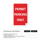 "Permit parking only" portrait sign