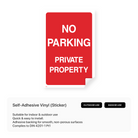 "No parking - private property" portrait sign