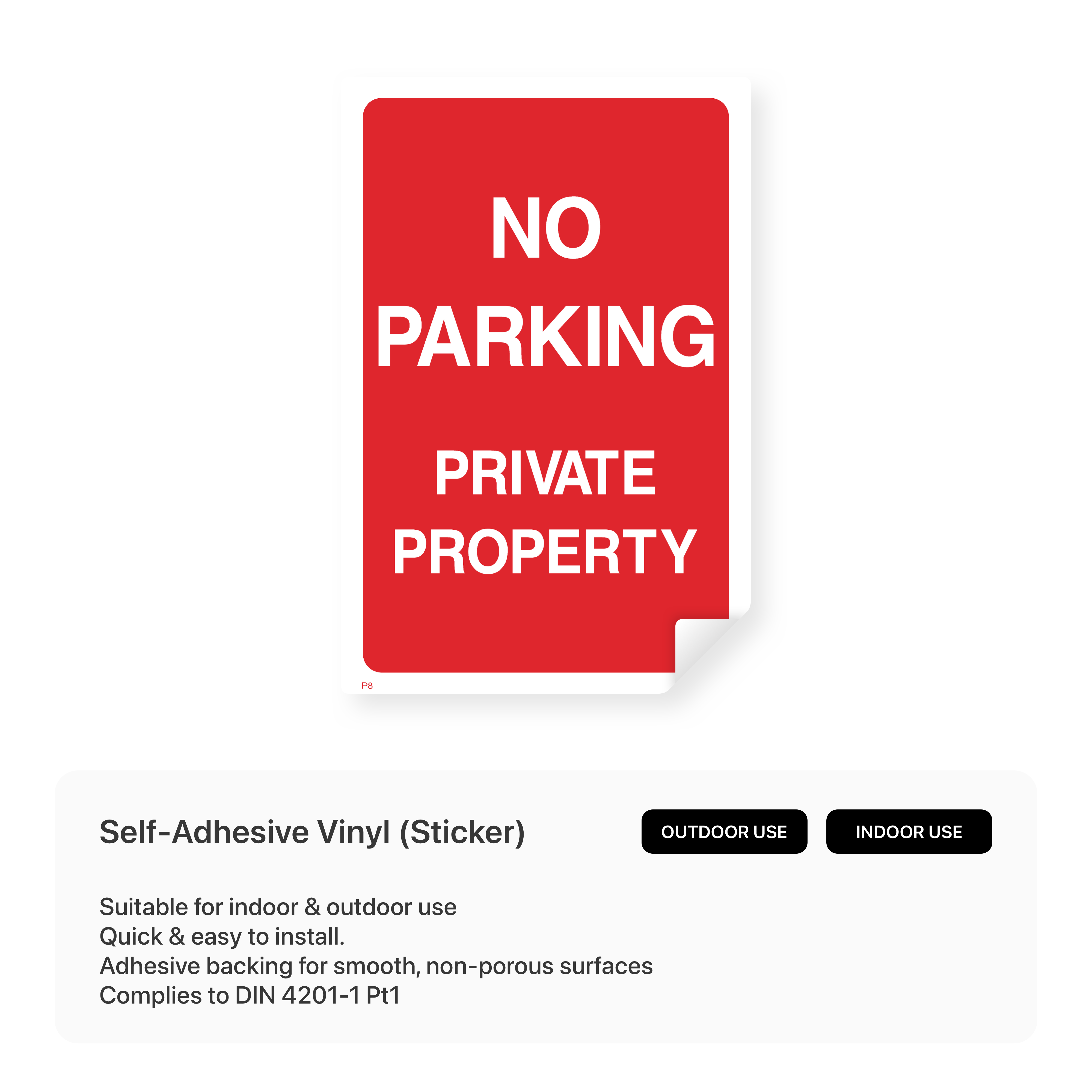 "No parking - private property" portrait sign