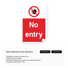 "No entry" portrait sign