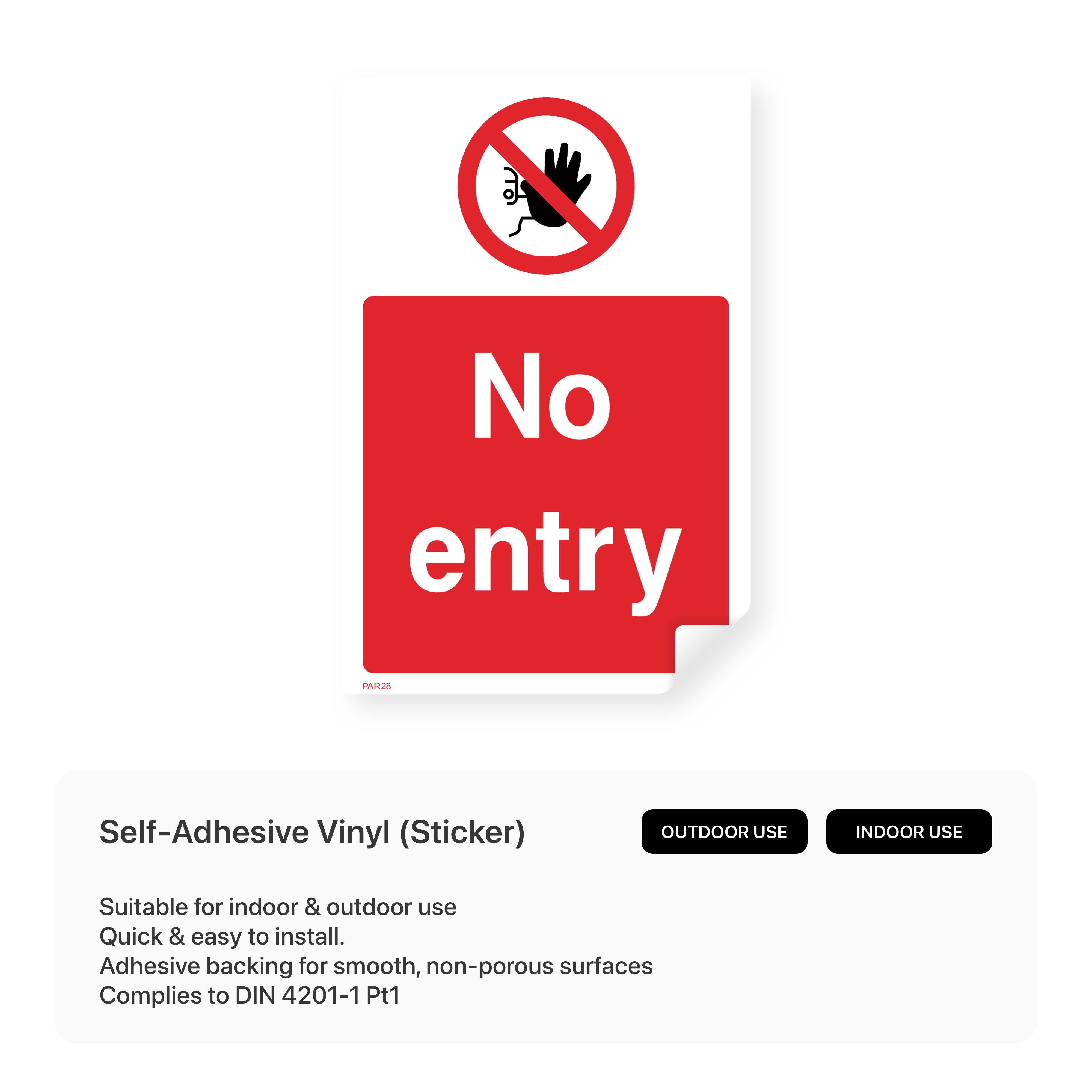 "No entry" portrait sign