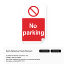 "No parking" portrait sign