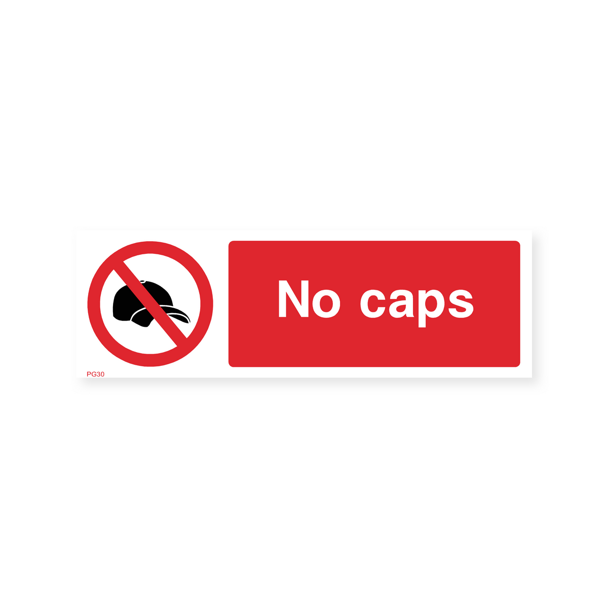 No Caps Sign – Safety Signs & Stickers