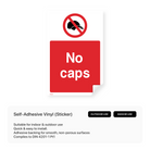 "No caps" portrait sign