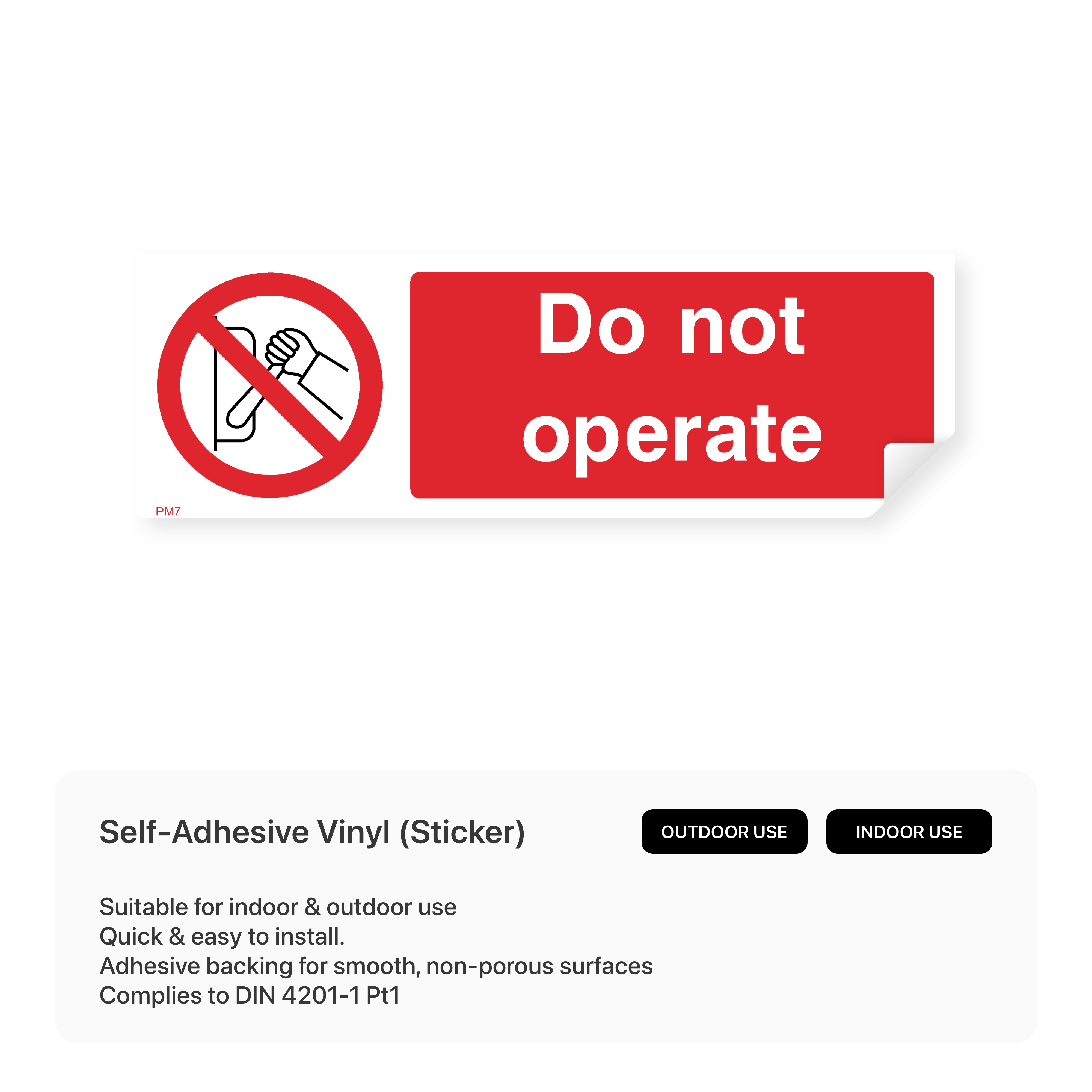 Do Not Operate Machinery Sign – Safety Signs & Stickers