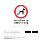 Clean Up After Your Dog Sign - Maximum penalty £500