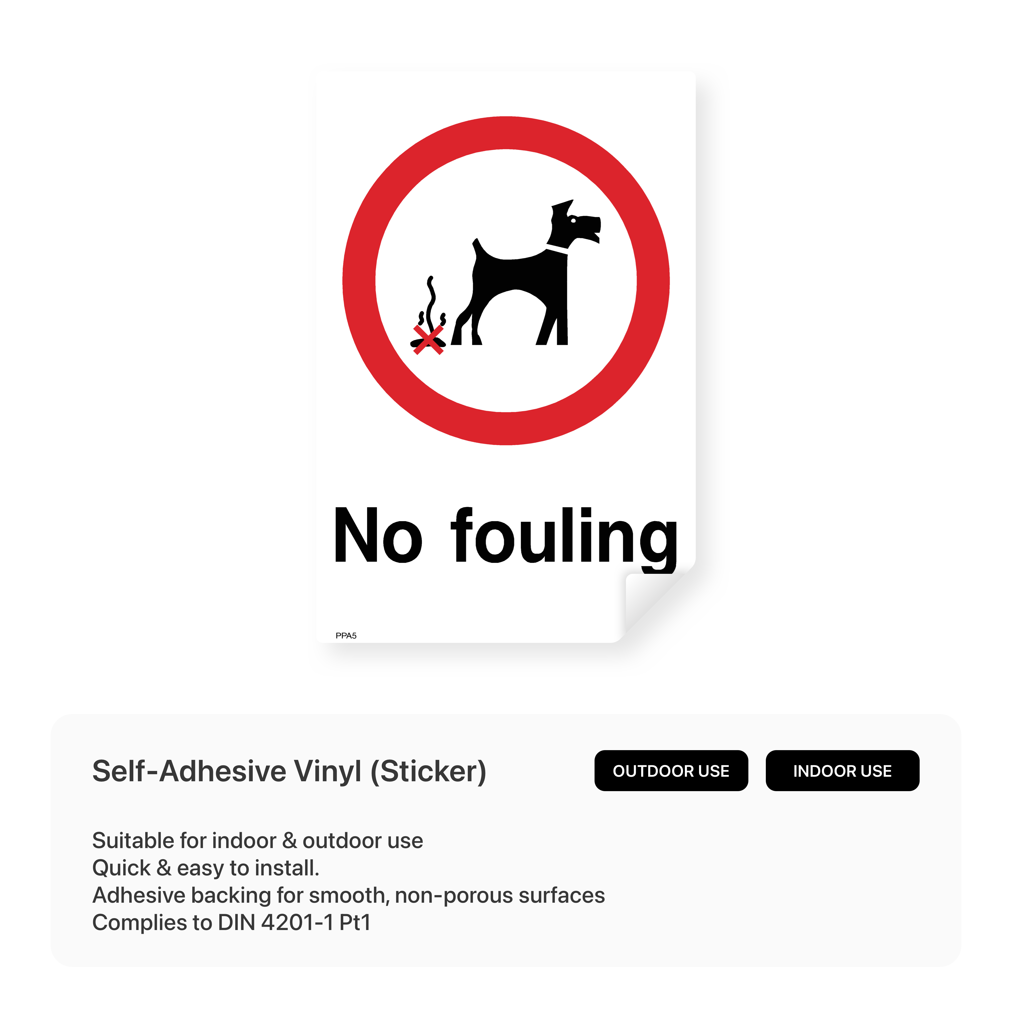 "No fouling" portrait sign