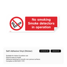 Rectangular No Smoking - Smoke Detectors in Operation Sign