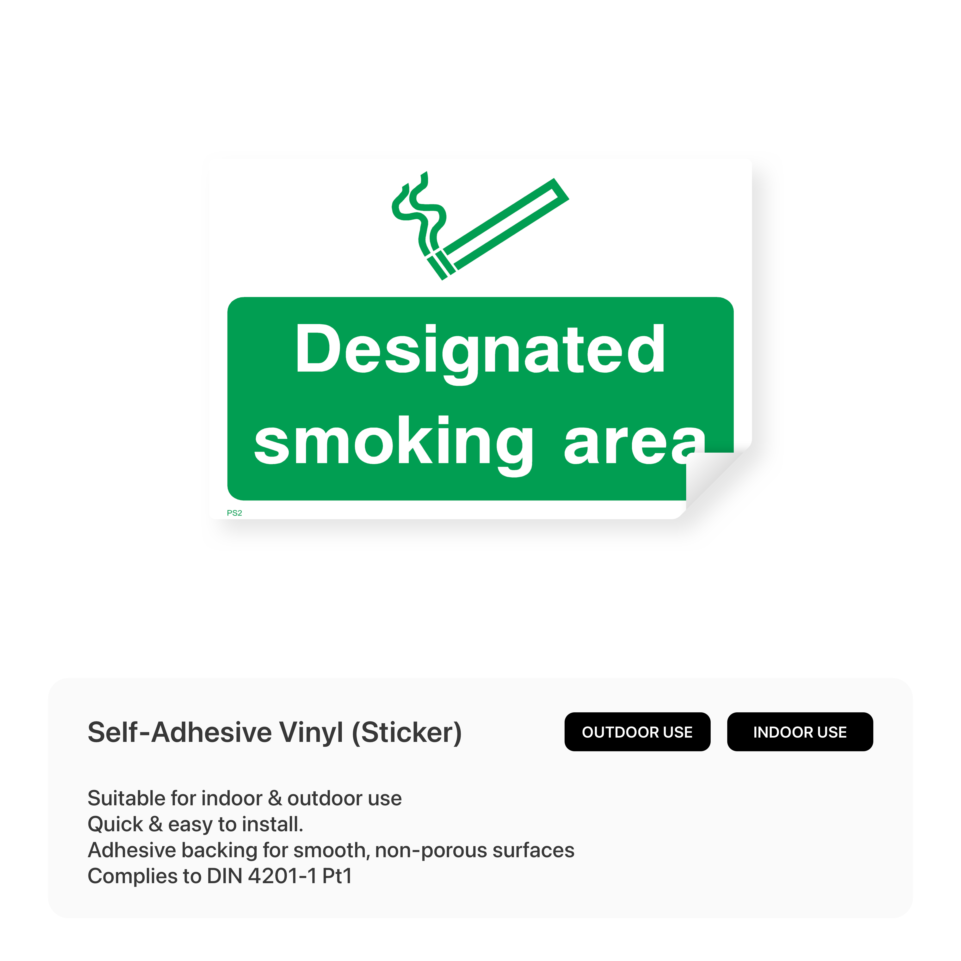 Designated Smoking Area Sign