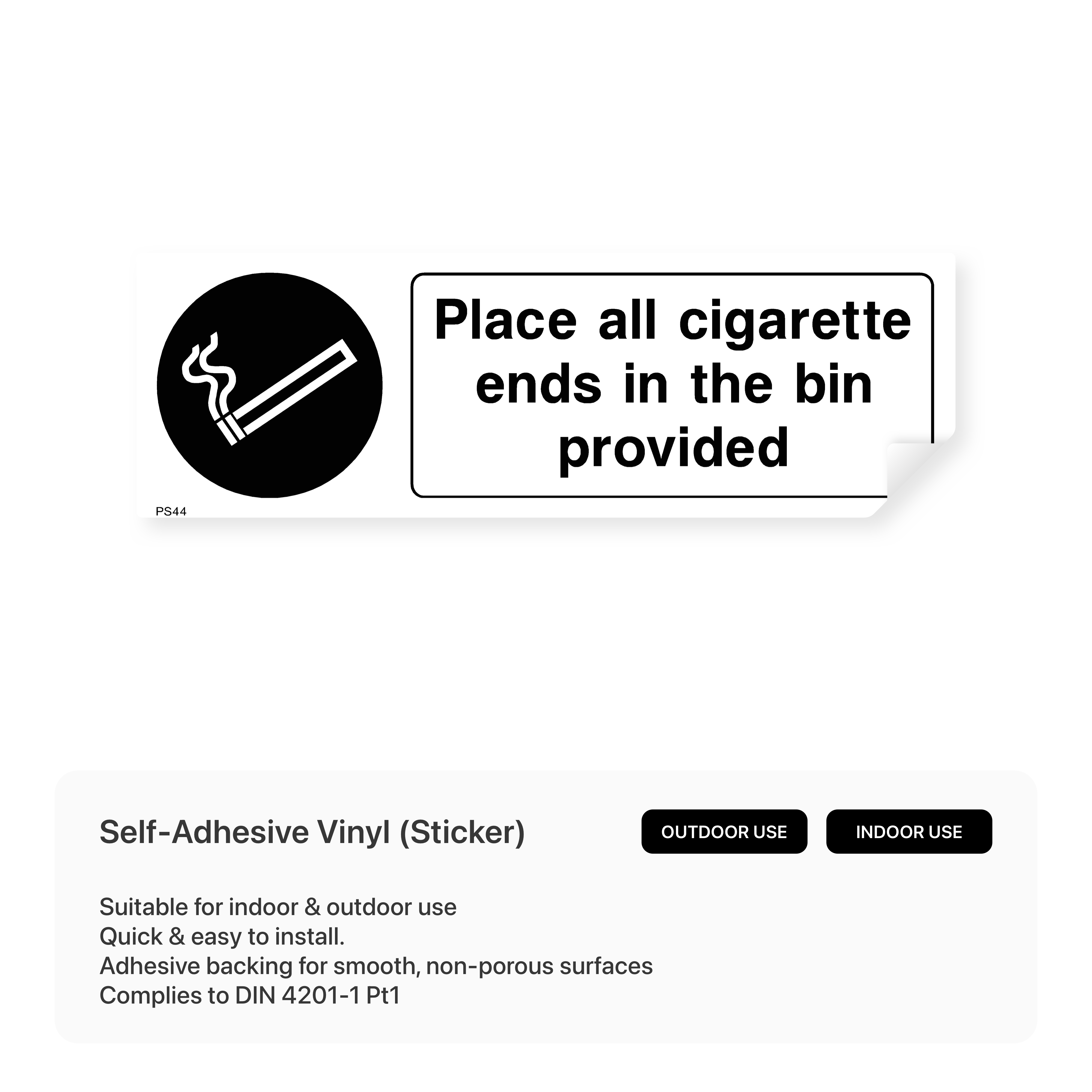 Cigarette Disposal Sign