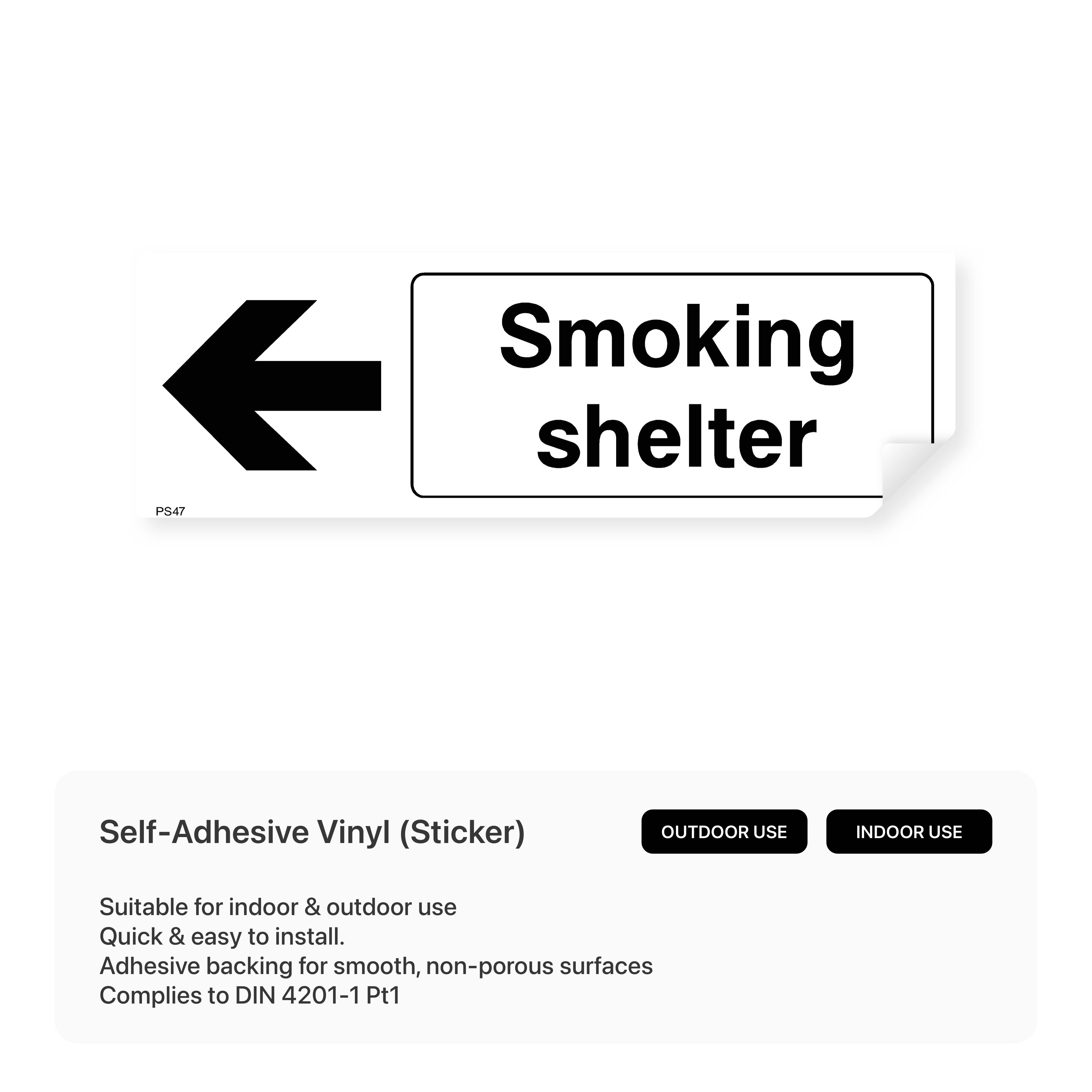 Smoking Shelter Directional Sign