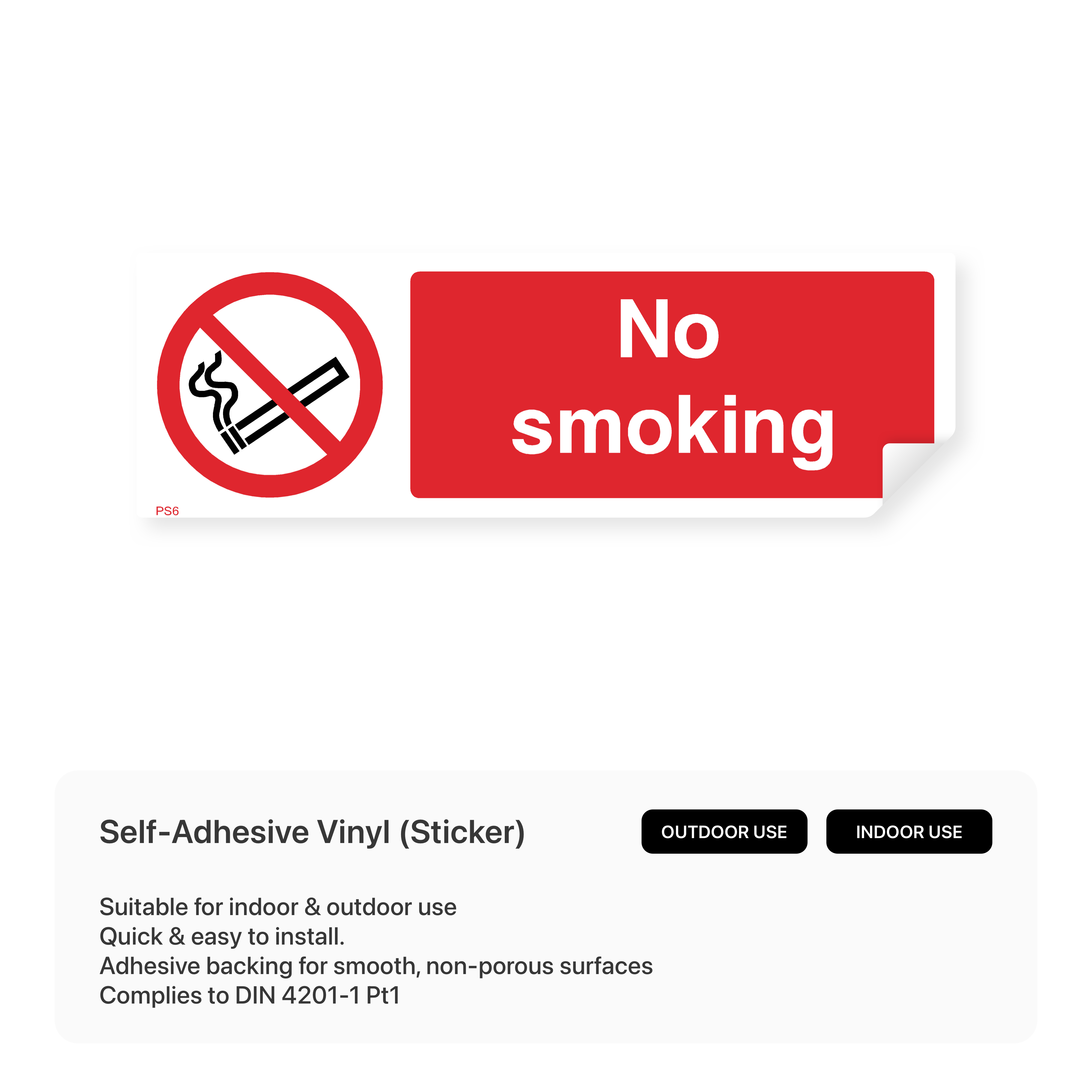 Rectangular No Smoking Sign