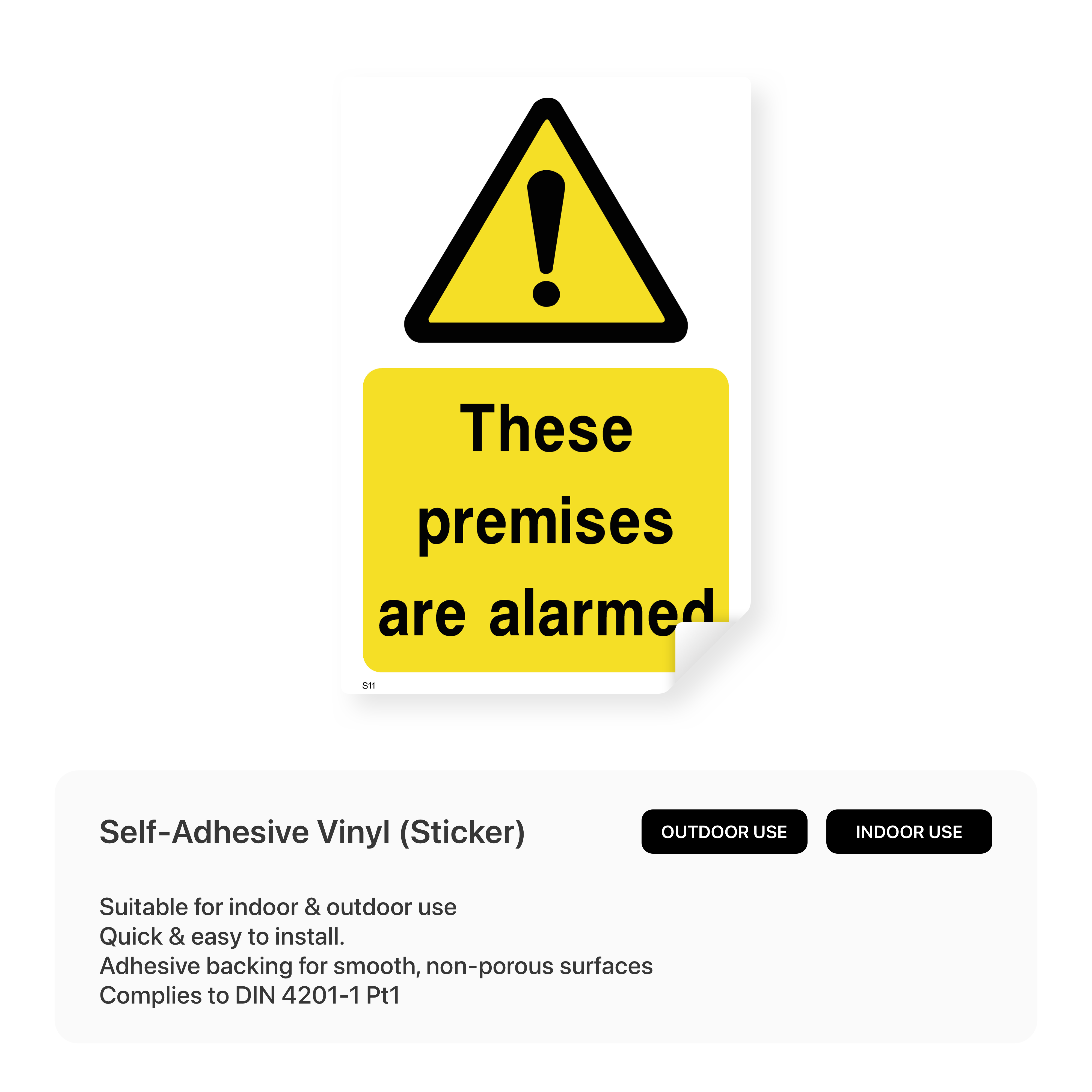 Premises Alarmed Sign (Portrait)