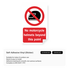 No Motorcycle Helmets Sign (Portrait)