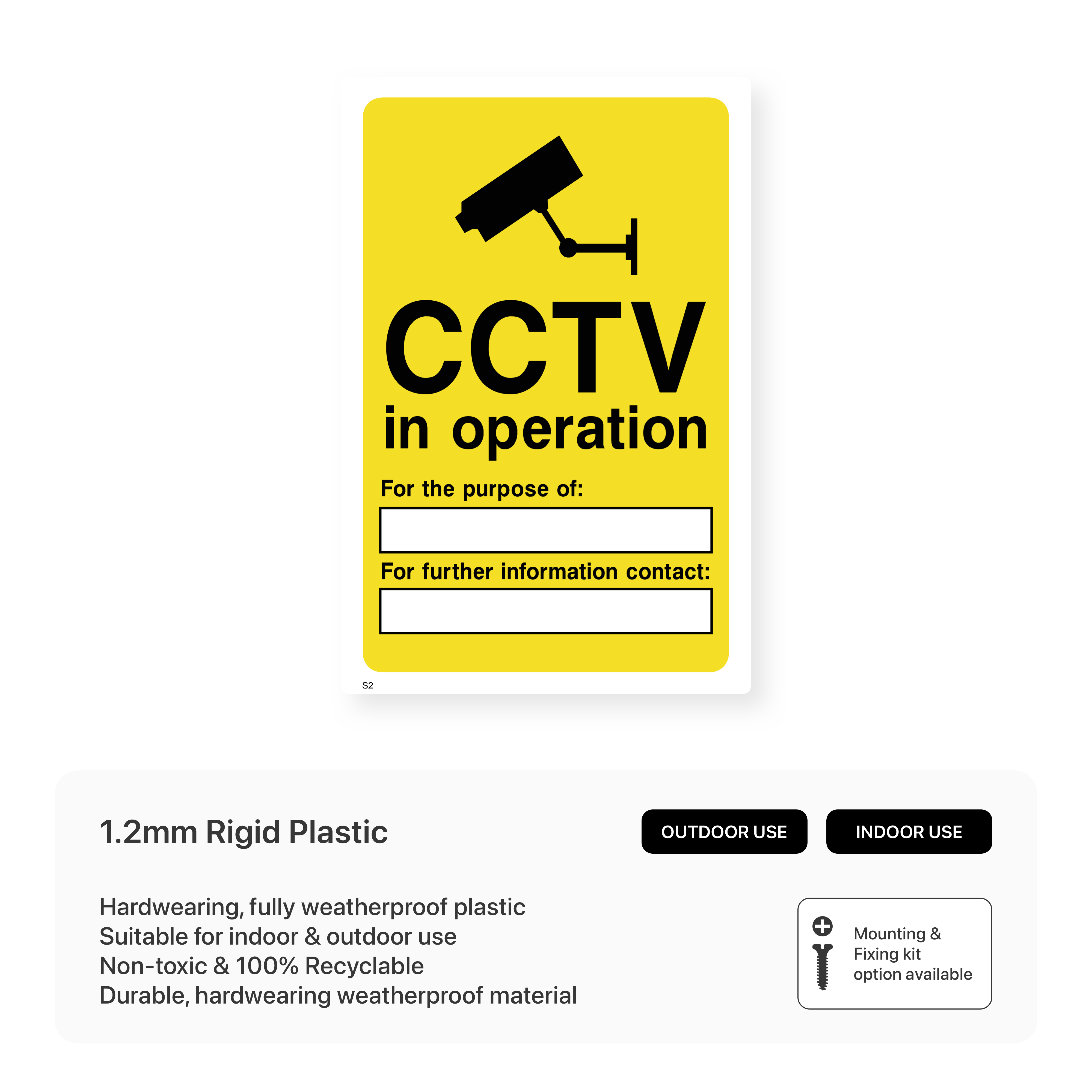 CCTV In Operation - Safety Sign (Portrait) – Safety Signs & Stickers