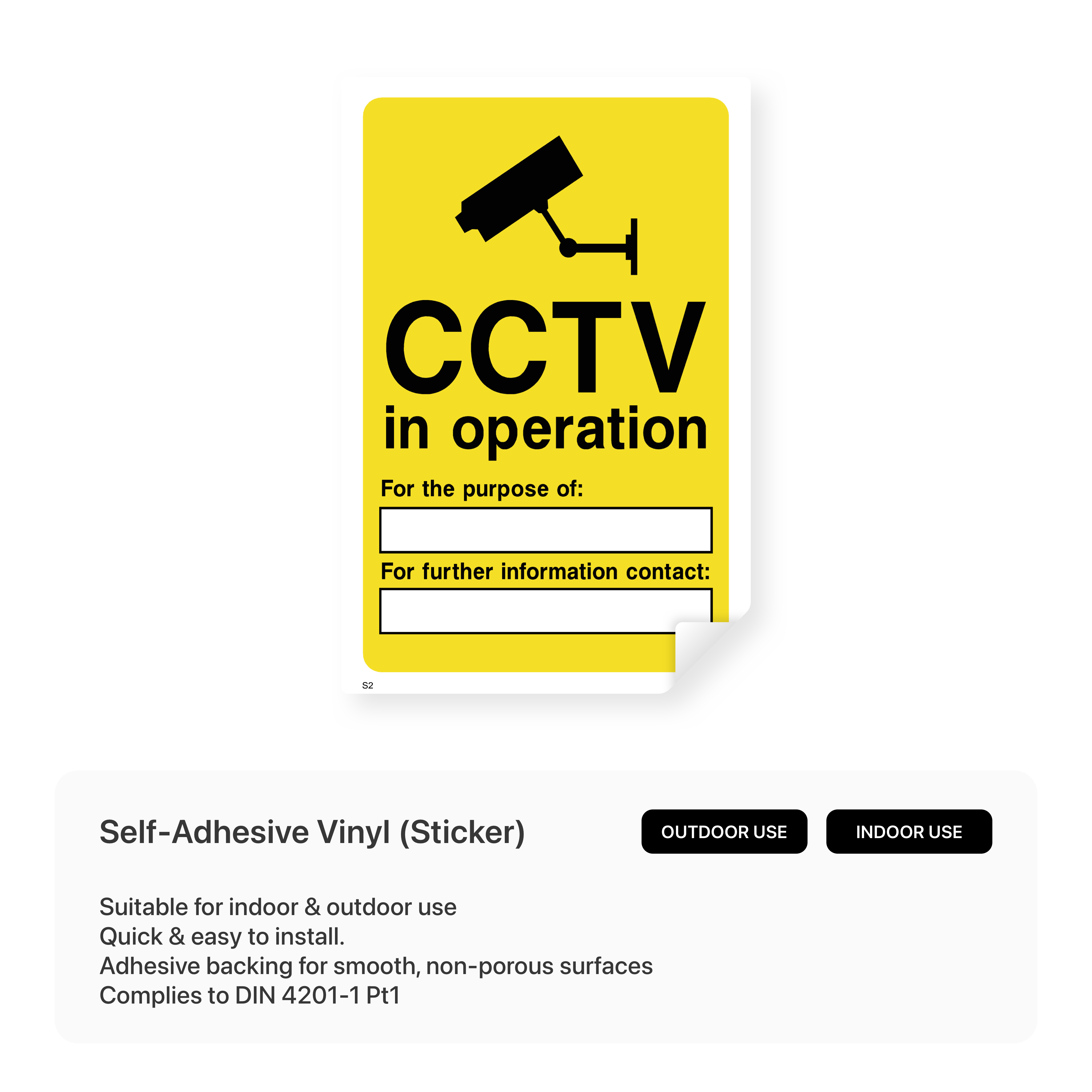 CCTV In Operation Sign (Portrait)