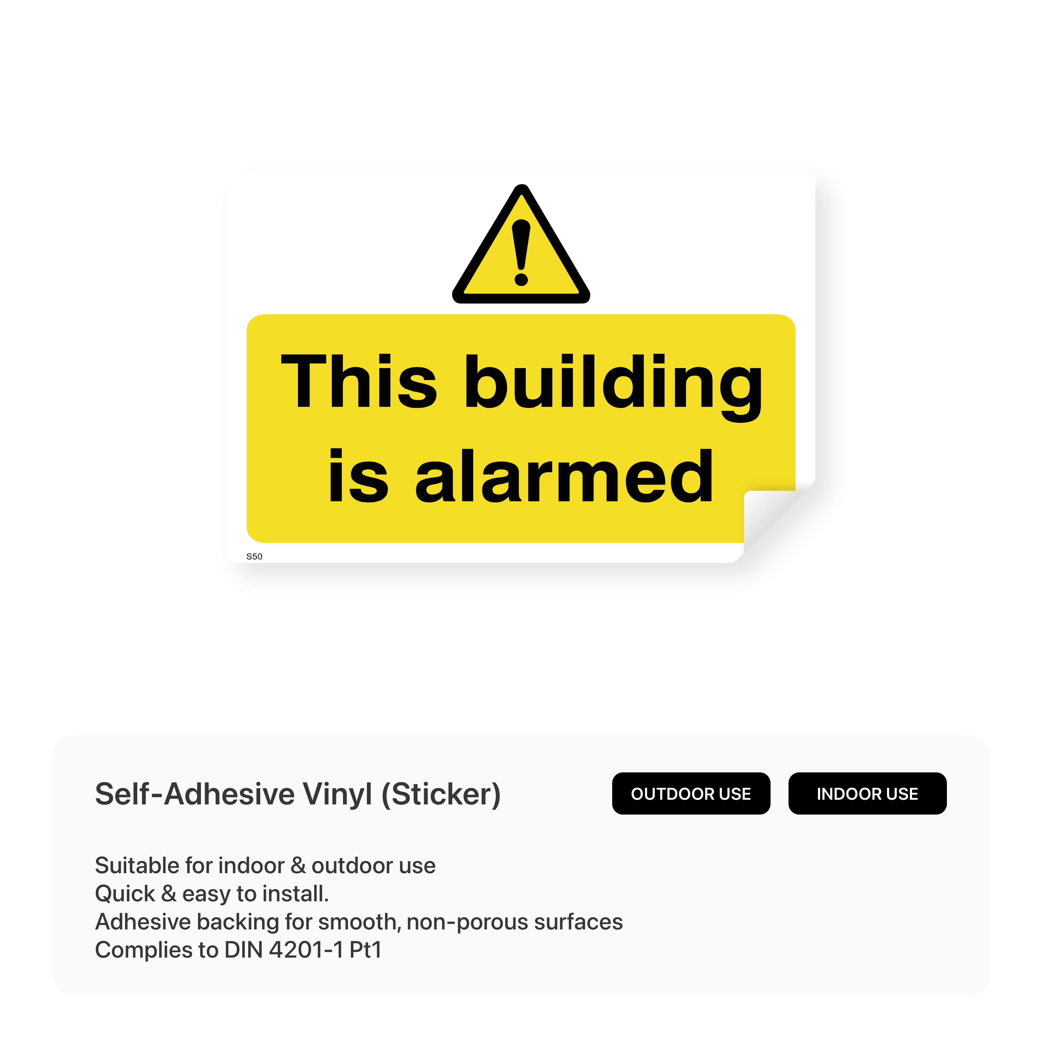 Building alarm sign