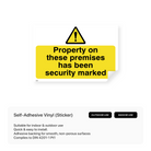 Security marked property sign