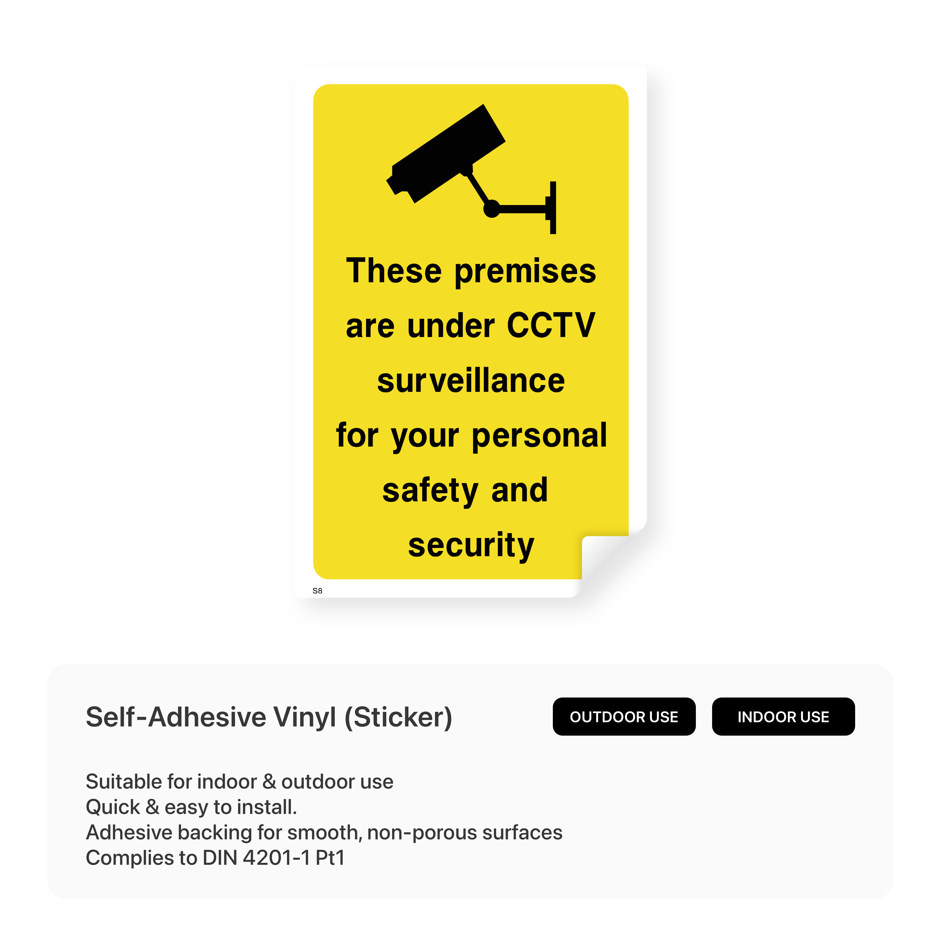 CCTV for Personal Safety Sign (Portrait)