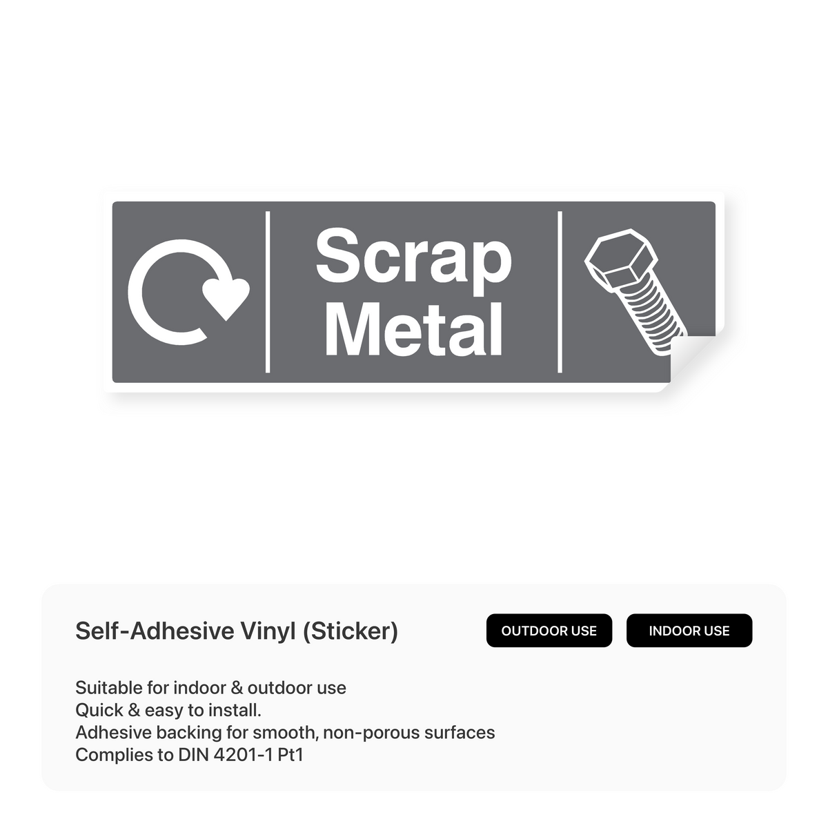 Scrap Metal Only Sign Scrap Metal Recycling - Safety Sign – Safety Signs & Stickers