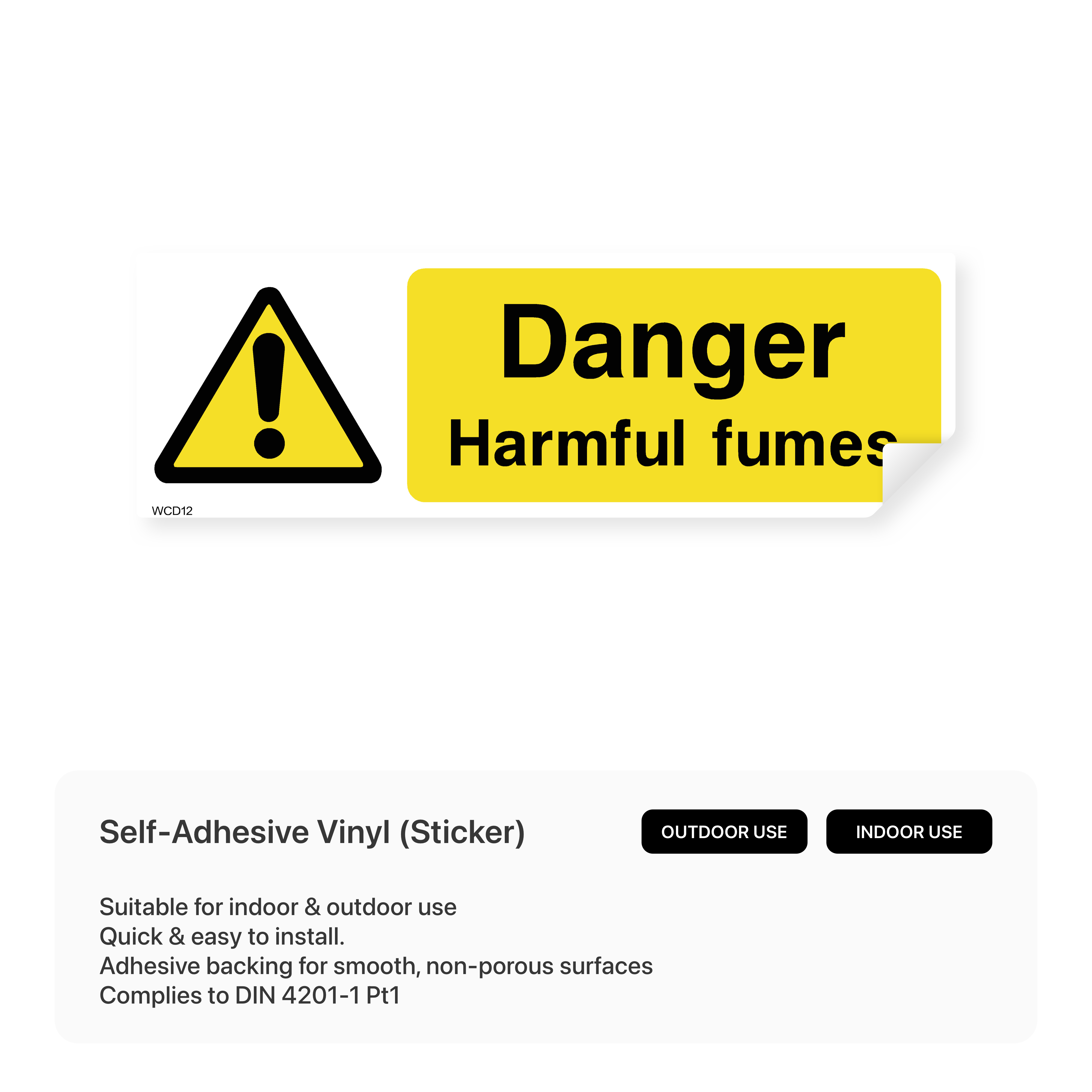 Harmful fumes danger sign