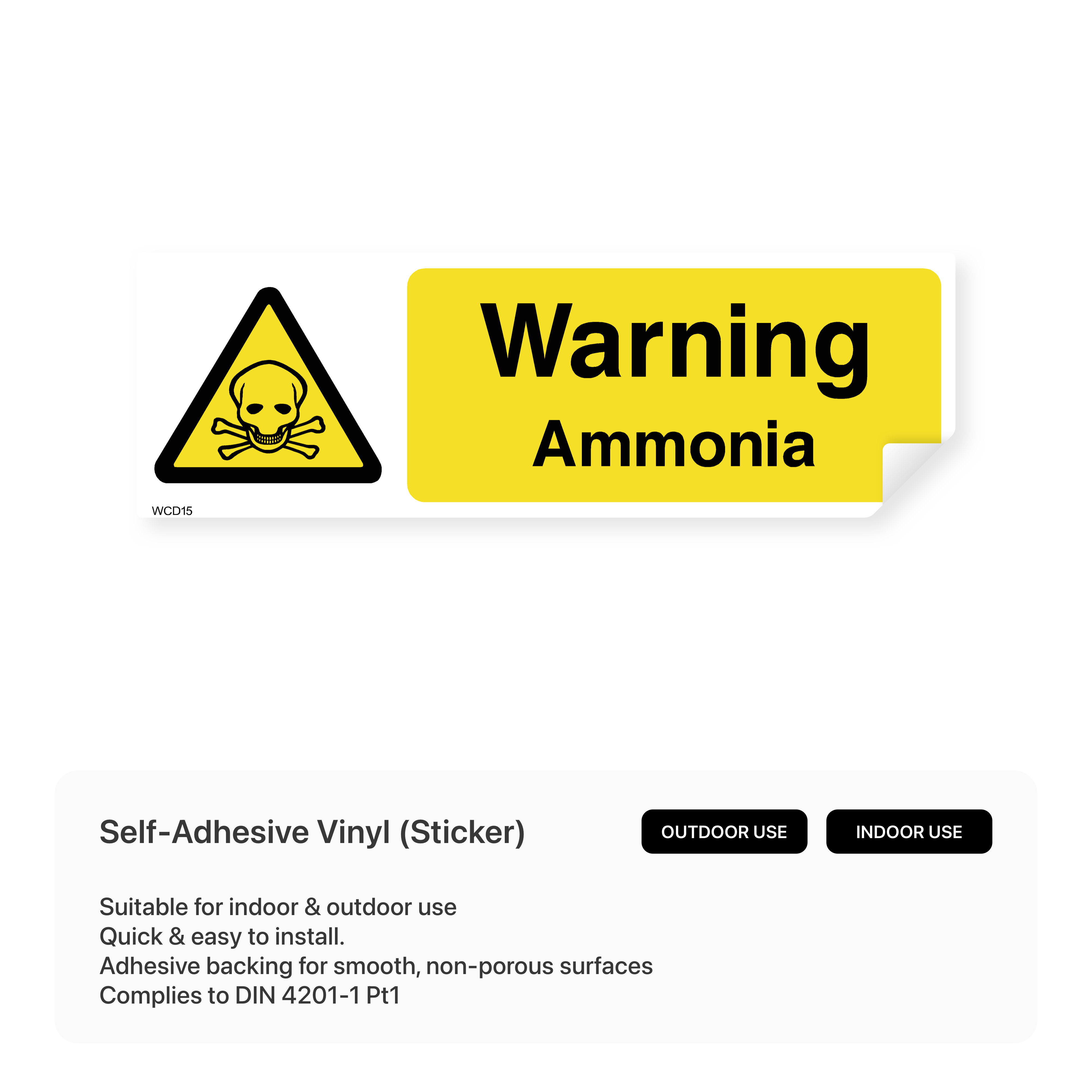 Ammonia warning sign