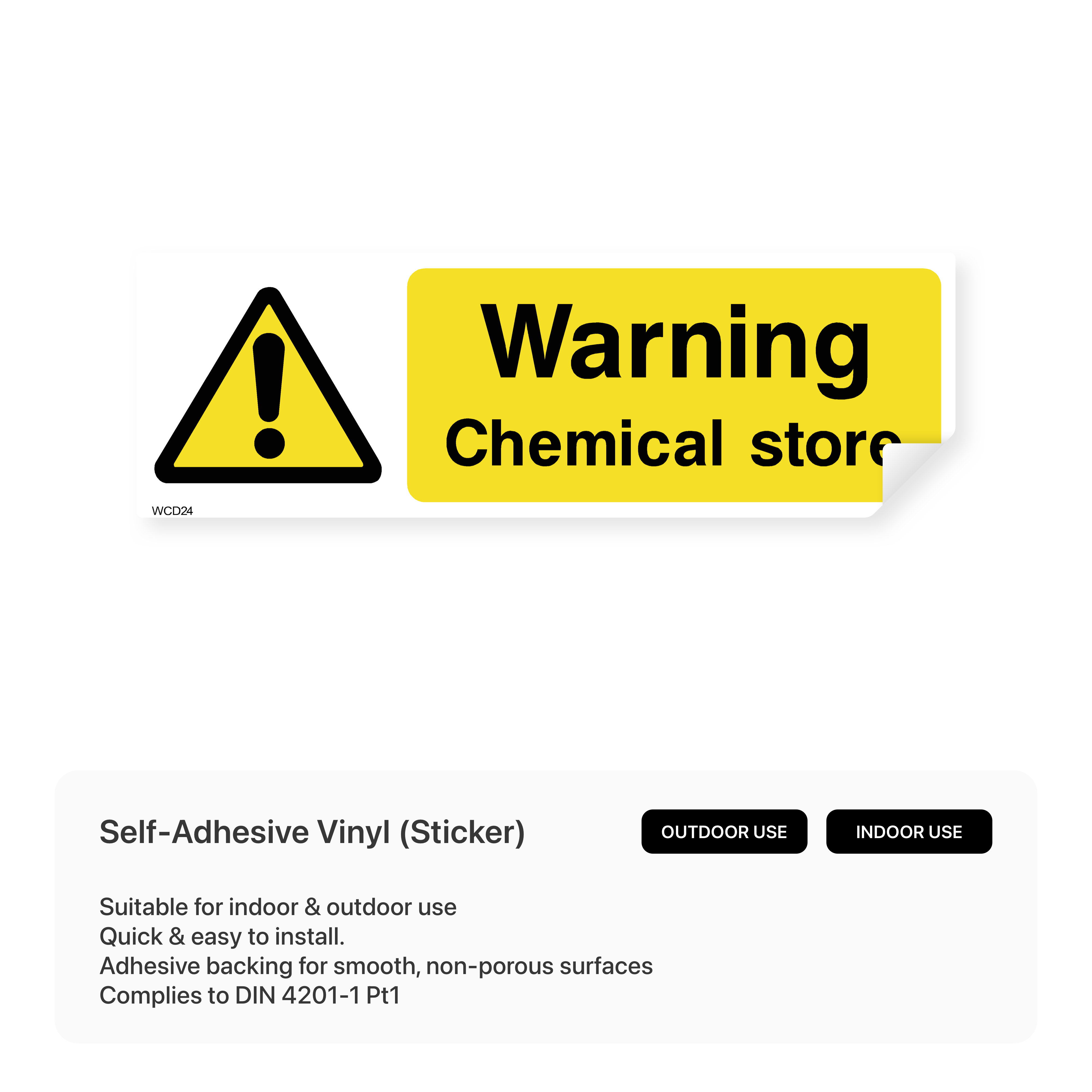 Chemical store warning sign