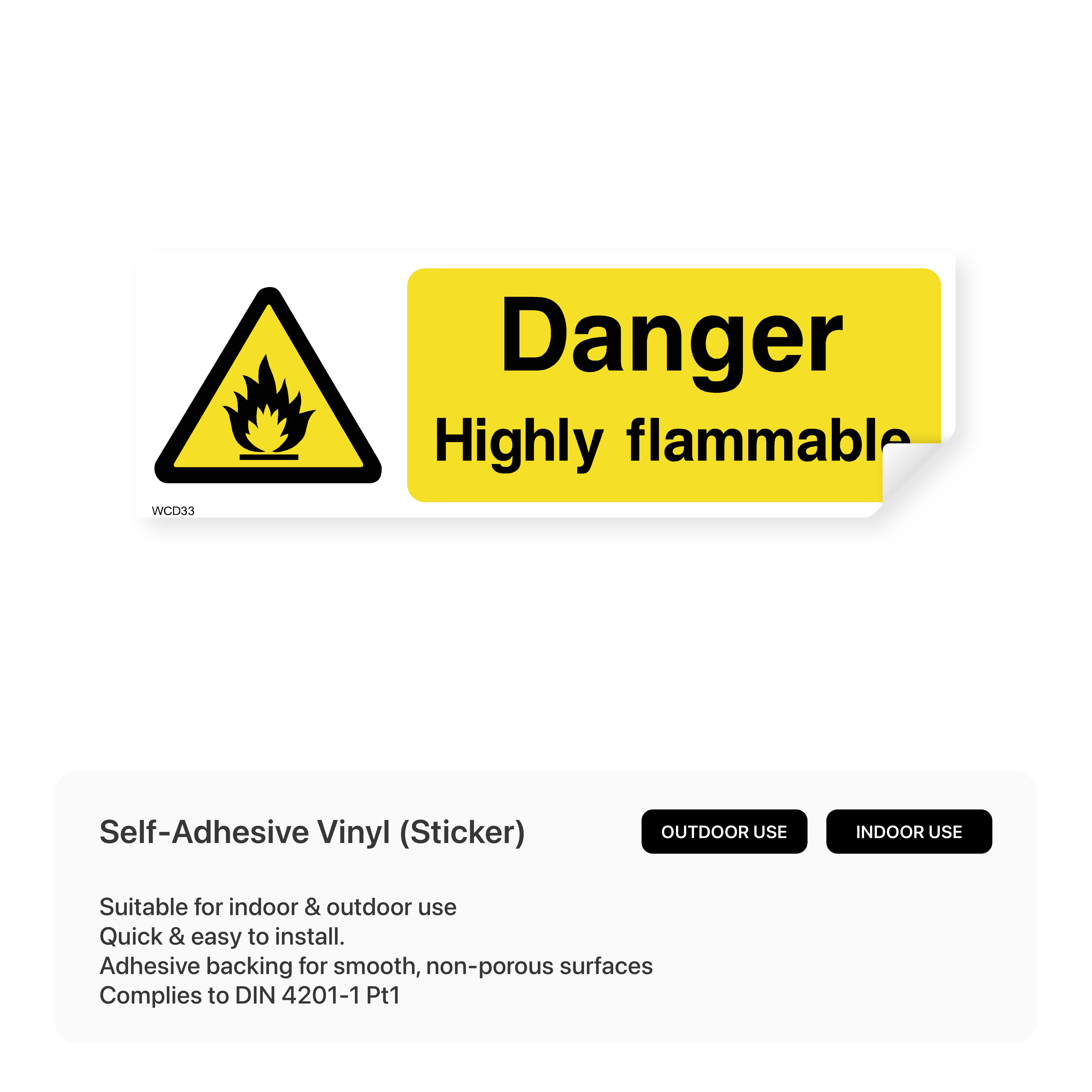 Highly flammable sign