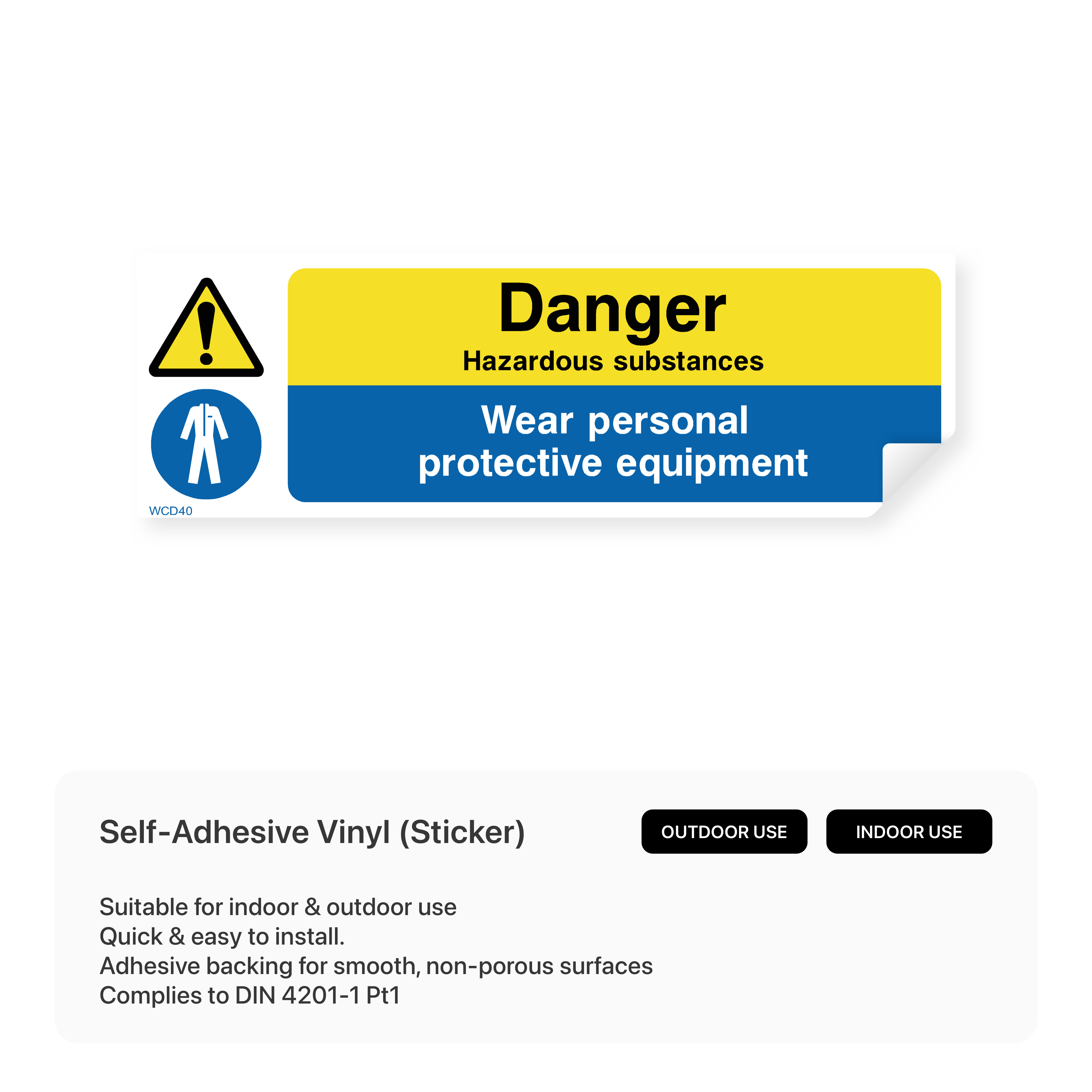 Hazardous substances PPE sign