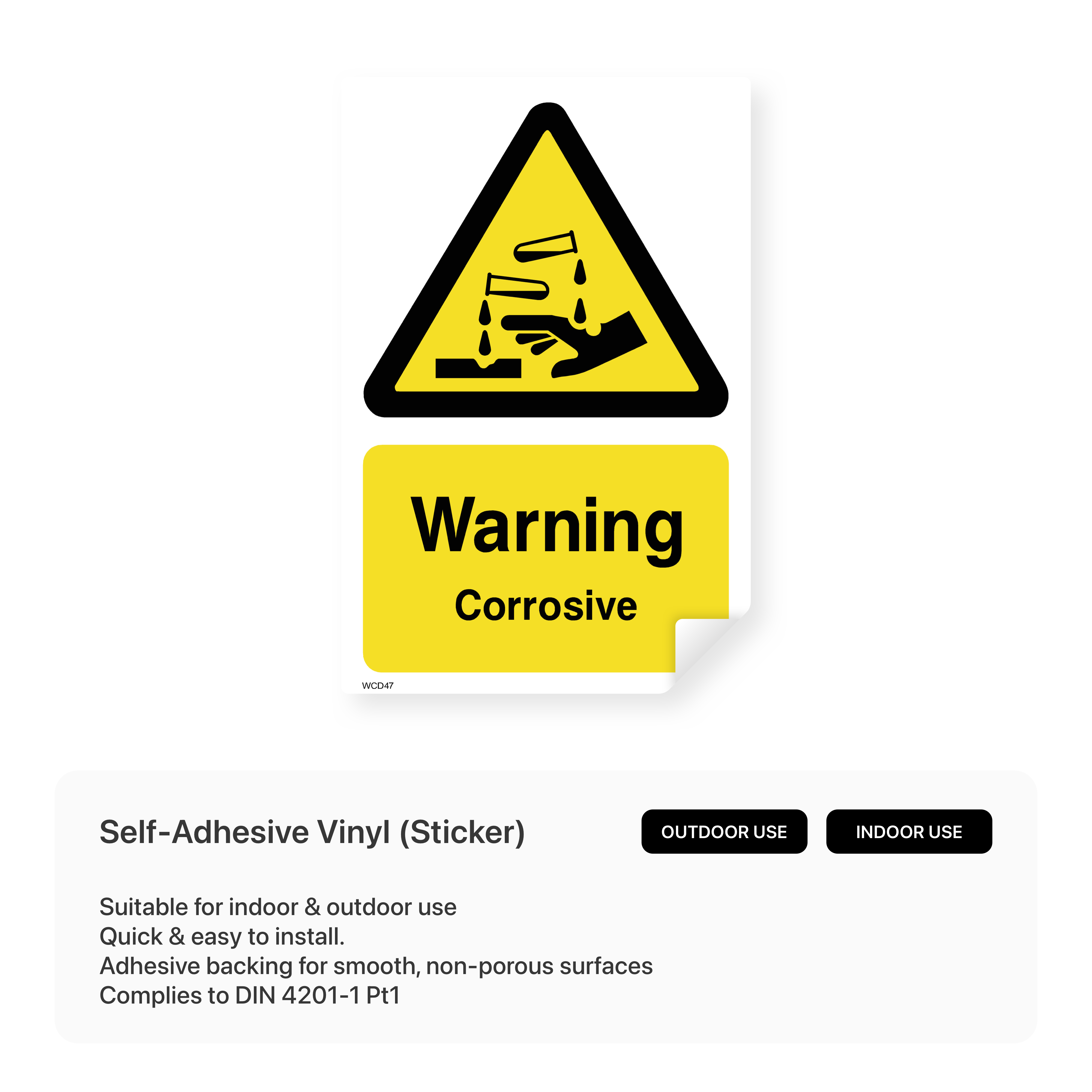 Corrosive warning sign