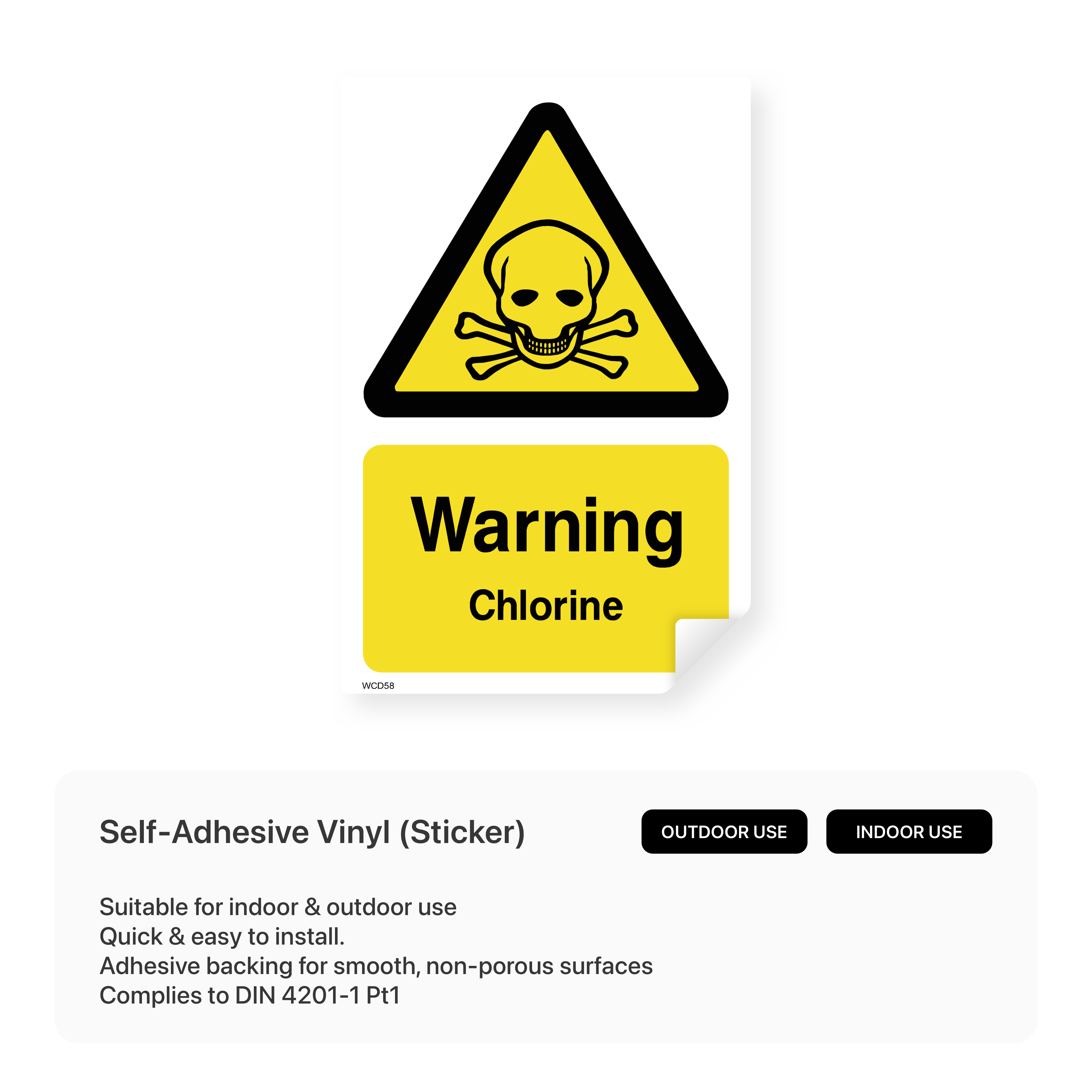 Chlorine warning sign