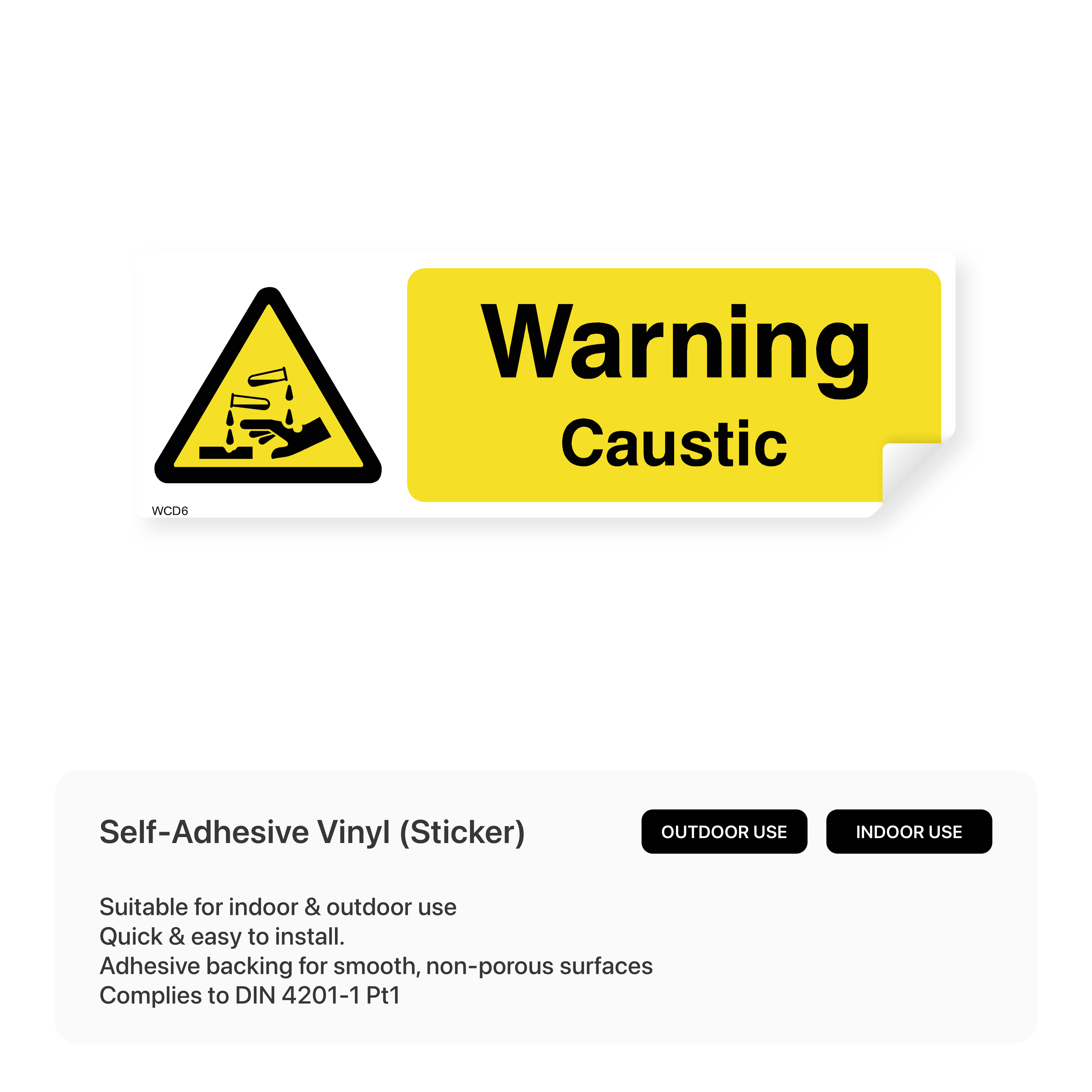 Caustic warning sign