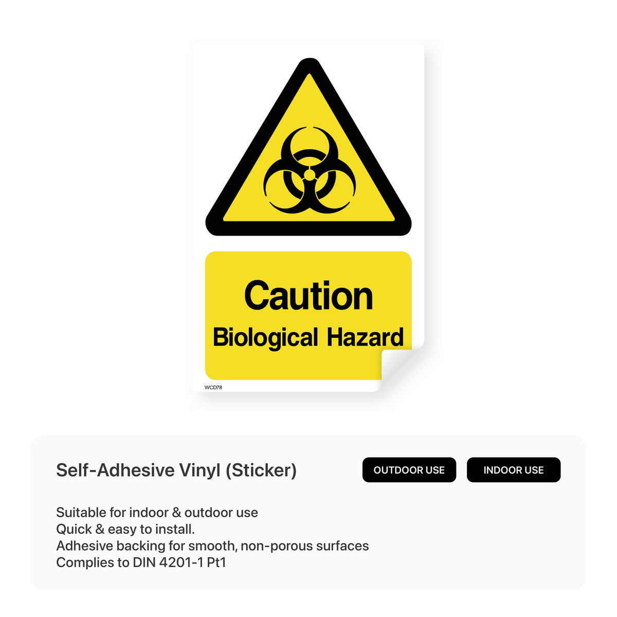 Biological Sign Patch Caution Biological Hazard Sign – Safety Signs & Stickers