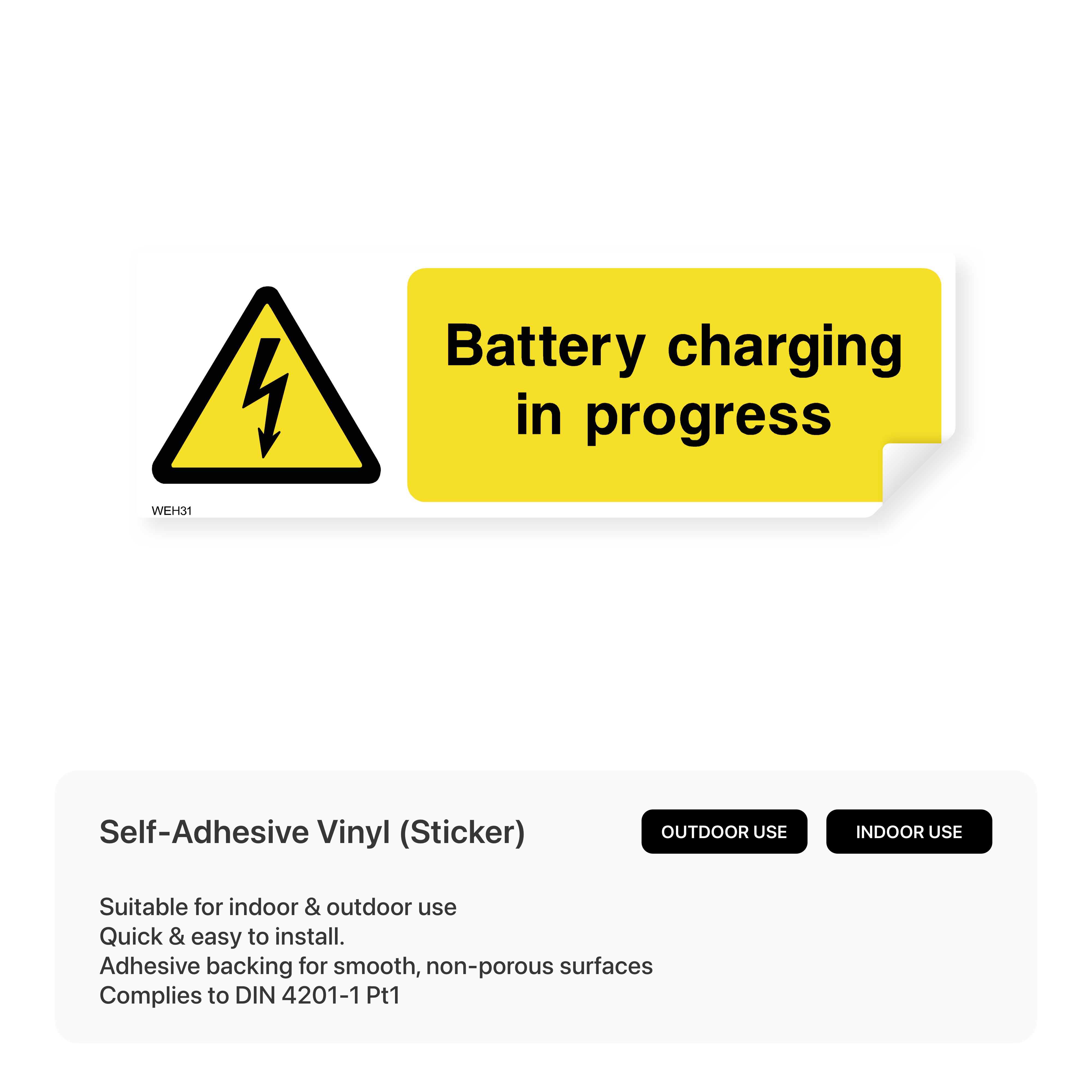 Battery charging sign