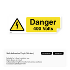 400 volts danger sign